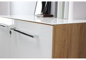 Biela prírodná skrinka v dekore duba 80x120 cm Monteria - Germania