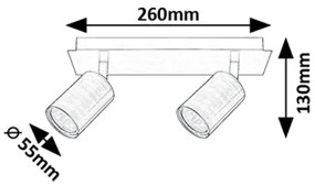 Rabalux 73072 - Bodové svietidlo GERHARD 2xGU10/15W/230V