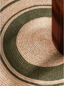 Obojstranný/ručne tkaný jutový okrúhly koberec v prírodnej farbe ø 150 cm Basil – Hanse Home