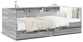 Denná posteľ so zásuvkami sivá sonoma 90x200 cm kompozit. drevo 3280851