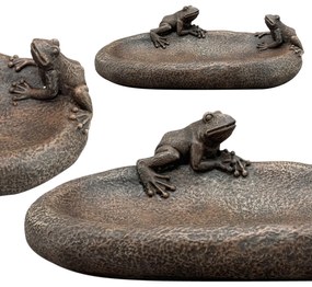 Napájadlo pre vtáky Frogs, 7,8x23,5 cm, magnézium, hnedá