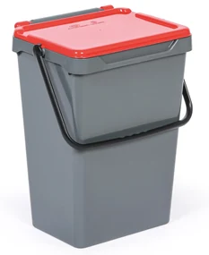 ArtPlast Plastový odpadkový kôš na triedenie odpadu, sivá + červená, 35 l