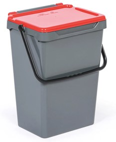 Plastový odpadkový kôš na triedenie odpadu, sivá + červená, 35 l