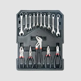STAVTOOL Sada náradia v pojazdnom boxe, 188 dielov | 370 × 210 × 520 mm, hliníkový box