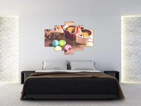 Obraz kávy a makronek (150x105 cm)