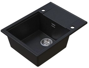Sink Quality Sink55, kuchynský granitový drez 620x460x215 mm, grafitová, SKQ-SINK.G.1KKO