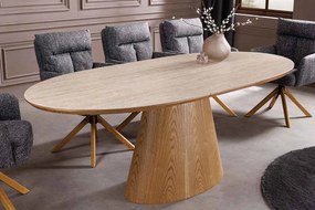 Oválny rozkladací jedálenský stôl Parthenia 160-200 cm dub - Skladom na SK