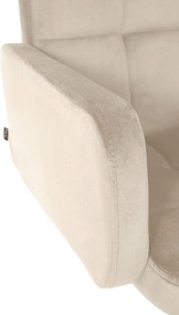 Barová stolička Los Angeles - zamat, chróm rám - krémová