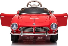 LEAN CARS Elektrické autíčko BMW Retro, LED, MP3, diaľkové ovládanie, červené lakované
