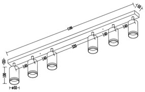 Bodové svietidlo PIPE 6xGU10/10W/230V biela