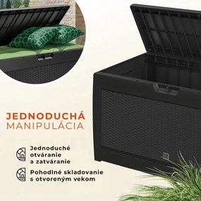 Odkladací box RATO, 310l, 119x48x60cm, antracitová Prosperplast