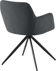 Jedálenská stolička Olema látka cord - čierna