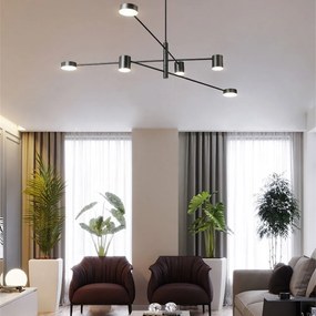 Toolight Toolight, LED stropné svietidlo 6x5W APP597-6C, čierna, OSW-08565