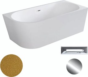 Besco Akrylátová voľne stojaca rohová vaňa Zoya Glam Z 150x75 (170x80) biela/zlatá BESCO-Typ výpuste: Click-Clack s prepadom, grafit, BESCO-Rozmery: …