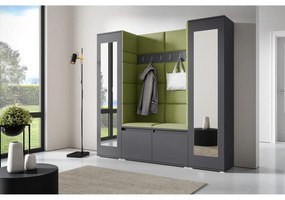 Predsieňová stena AMI 31 So zrkadlom Grafit Zelená