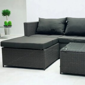 Súprava záhradného nábytku z technoratanu v sivej farbe