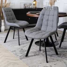 PROXIMA.store - Čalúnená jedálenska stolička RICK 2 FARBA: sivá, MATERIÁL: pletená