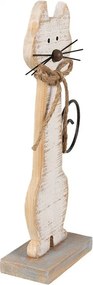 Drevená dekoratívna figúrka mačka - 21*8*38 cm