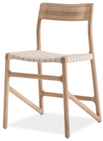 Jedálenská stolička z masívneho dubového dreva s bielym sedadlom Gazzda Fawn