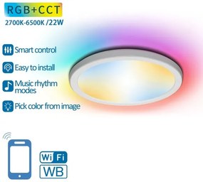 Aigostar - LED RGBW Stmievateľné stropné svietidlo LED/22W/230V 2700-6500K Wi-Fi