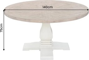 Okrúhly jedálenský stôl Domingo 140 cm borovica