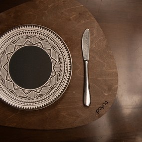 Sada 4 ks dřevěných prostírání WOODY wenge