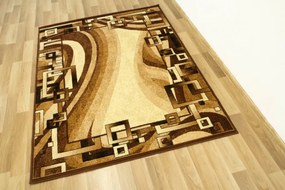 Koberec GOLD 355/12 Fale Geometria hnedý / béžový