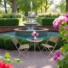 Skladacie textilné záhradné kreslá béžové - set 2 kusov