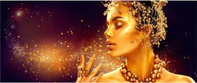 Obraz - Zlatý makeup (120x50 cm)