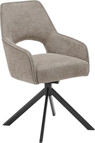 XXXLutz STOLIČKA S PODRÚČKAMI, železo, tkaná textília, čierna, taupe SetOne by Musterring - Stoličky - 001475022803