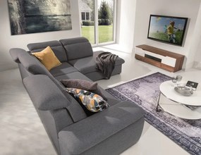 Rohová sedacia súprava Aldon, šedá tkanina, pravý roh