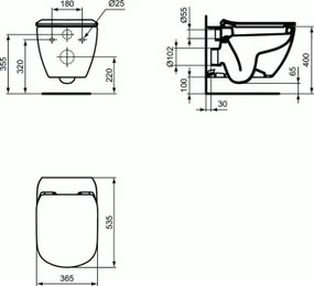 Ideal Standard Tesi WC závesné 54x36 cm T007801