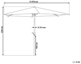 Záhradný slnečník ⌀ 270 cm bordový VARESE Beliani