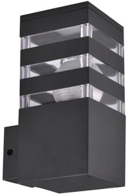 LED RGBW stmievateľné vonkajšie nástenné svietidlo TEKSAS 1xE27/12W/230V IP44 antracit