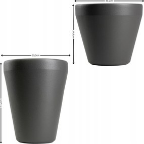 Sada 2 ks květináčů Purea 51,2x39,5/34,9x39,5 cm antracitová