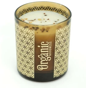 Organická vykurovacia sviečka Sage & Lavender 200 g v skle so zlatou fóliou