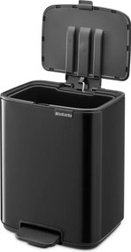 Matne čierny pedálový oceľový odpadkový kôš 7 l Bo – Brabantia