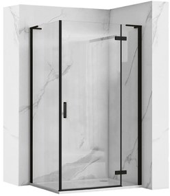 Rea Hugo, sprchová kabína 100(dvere)x90(stena)x200,5 cm, čierna matná, KPL-45225