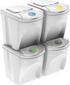 PROSPERPLAST Odpadkový kôš SORTIBOX popelavošedý – 4x25 l