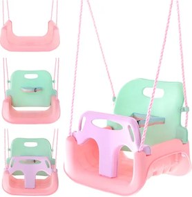 Rastúca detská hojdačka  3v1 na lanách - do interiéru aj záhrady modrá