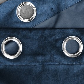 ZATEMŇOVACÍ ZÁVES NA KRÚŽKOCH ROSA 140X250 CM NÁMORNÍCKA MODRÁ