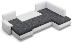 Sedacia súprava FORESTA v tvare U, pravá popolová / biela