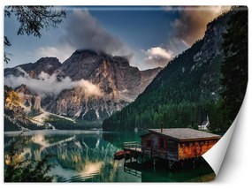Gario Fototapeta Chata na horskom jazere Materiál: Vliesová, Rozmery: 200 x 140 cm