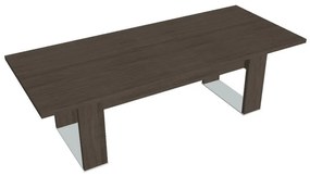 Rokovací stôl Verno+ S 240 x 100 cm, dub antracit / oranžová