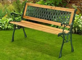 Lean Drevená záhradná lavička - kovová konštrukcia