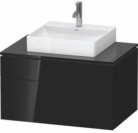 DURAVIT L-Cube závesná skrinka pod umývadlo na dosku, 2 zásuvky, 820 x 550 x 482 mm, čierna vysoký lesk, LC4880040400000