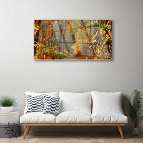 Skleneny obraz Les príroda jeseň 100x50 cm