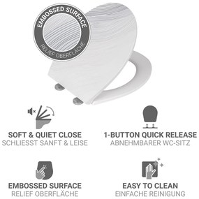 Záchodová doska s automatickým zatváraním 38 x 44,5 cm Menin – Wenko