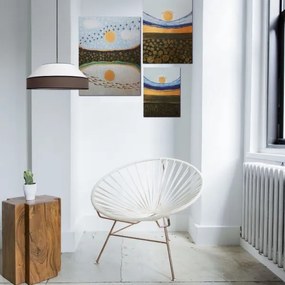 Luster na lanku MANISO 1xE27/60W/230V pr. 45 cm biela/hnedá