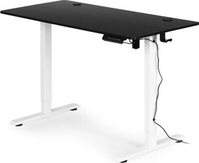 Elektrický nastaviteľný stôl 120 x 60 cm, nastaviteľná výška 72-117 cm, biely